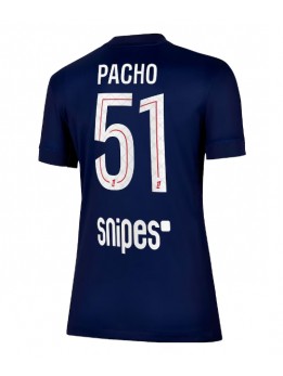 Billige Paris Saint-Germain Willian Pacho #51 Hjemmedrakt Dame 2025-26 Kortermet